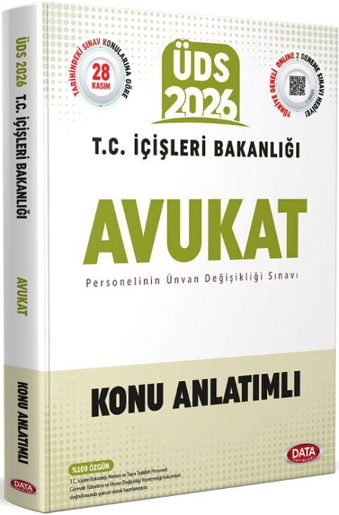 Data Yayınları 2026 ÜDS T.C. İçişleri Bakanlığı Avukat Konu Anlatımlı