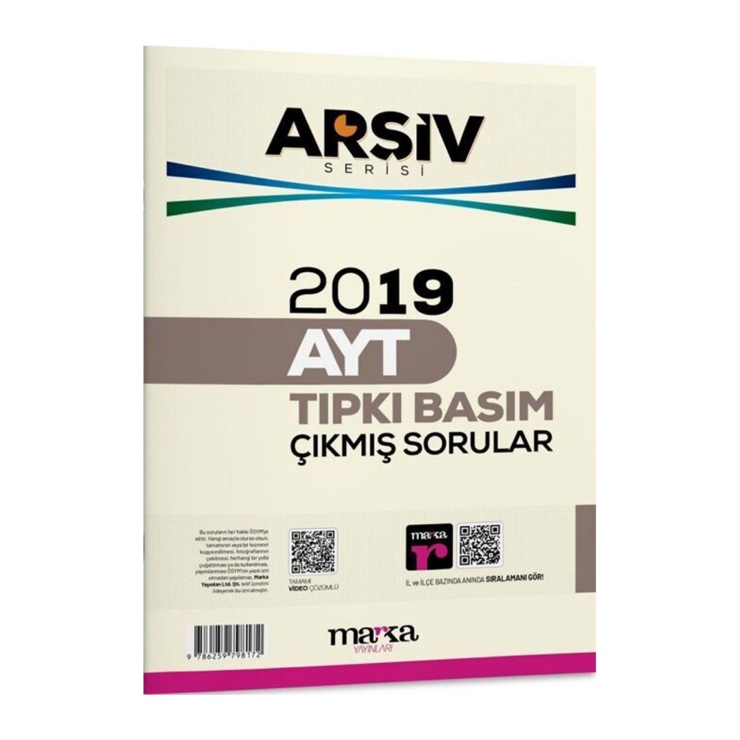 Marka Yayınları 2019 AYT Arşiv Serisi Tıpkı Basım Çıkmış Sorular Tamamı Video Çözümlü