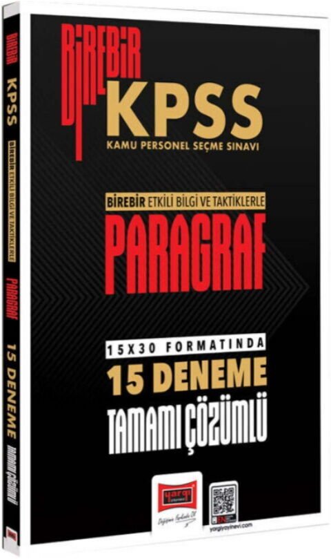 Yargı Yayınları 2026 Birebir KPSS Paragraf Tamamı Çözümlü 15 Deneme