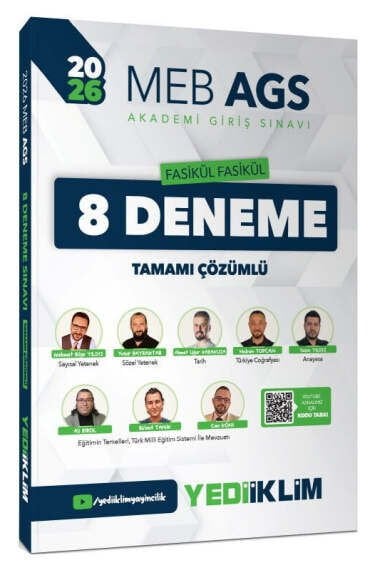 Yediiklim Yayınları 2026 MEB AGS Fasikül Fasikül 8 Deneme Tamamı Çözümlü