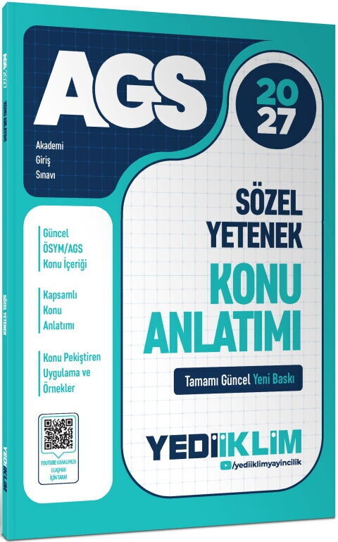 Yediiklim Yayınları 2027 MEB AGS Sözel Yetenek Konu Anlatımı