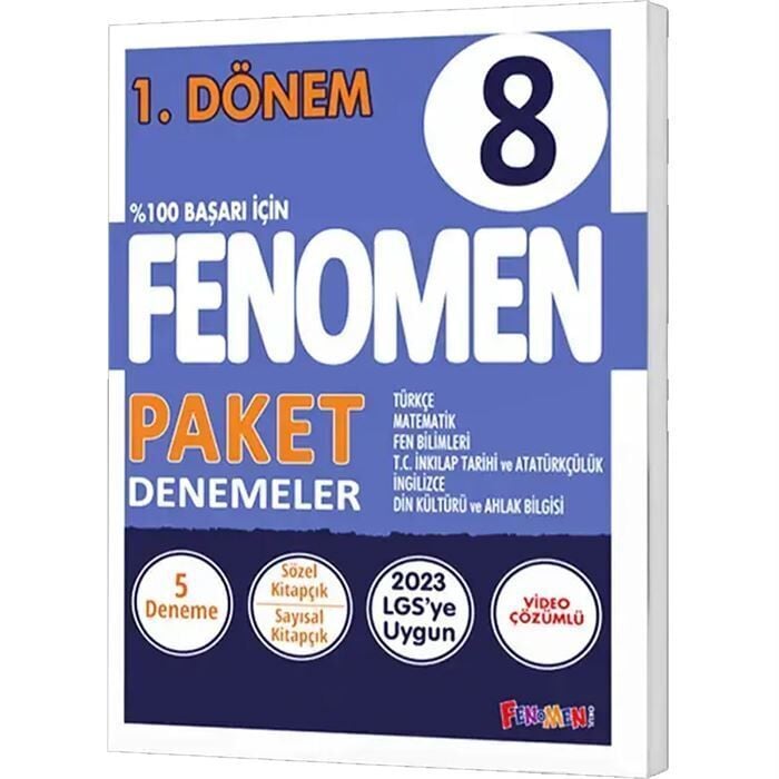 Fenomen Okul Yayınları 8. Sınıf Tüm Dersler 1.Dönem Paket Deneme