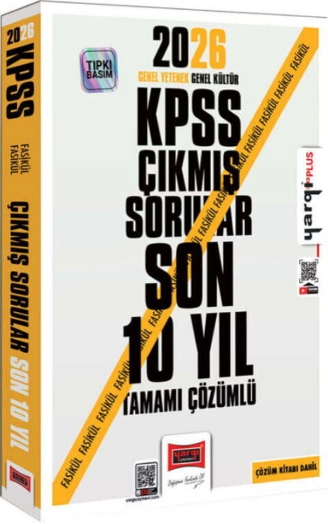 Yargı Yayınları 2026 KPSS Genel Kültür Genel Yetenek Tüm Dersler Tamamı Çözümlü Son 10 Yıl Çıkmış Sorular