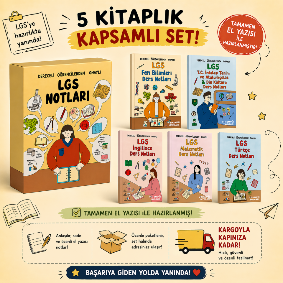 Vin Kampüs LGS Ders Notları BASKILI SET (Premium)