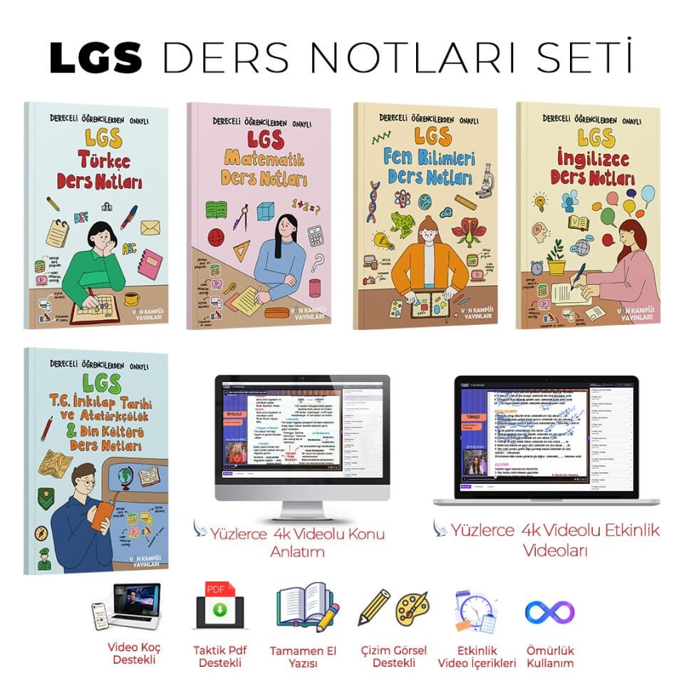 Vin Kampüs LGS Ders Notları BASKILI SET (Premium)
