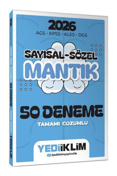 Yediiklim Yayınları 2026 AGS KPSS ALES DGS Sayısal Sözel Mantık Tamamı Çözümlü 50 Deneme