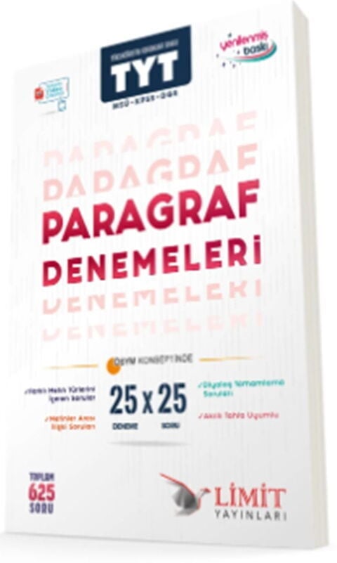 Limit Yayınları TYT MSÜ KPSS DGS Paragraf 25 X 25 Denemeleri