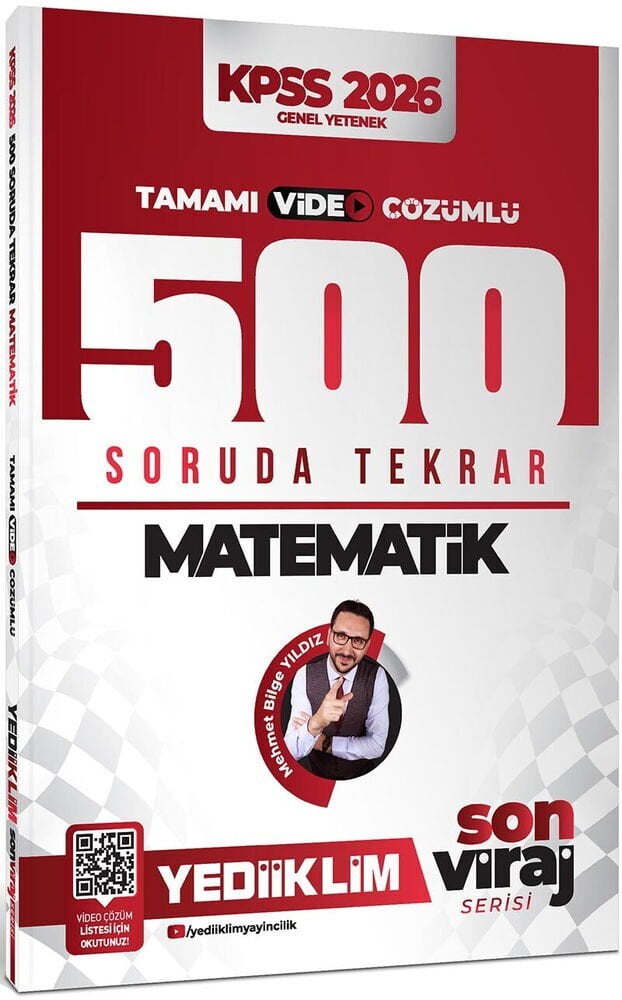 Yediiklim Yayınları 2026 Kpss Son Viraj Serisi Matematik Tamamı Video Çözümlü 500 Soruda Genel Tekrar Kampı