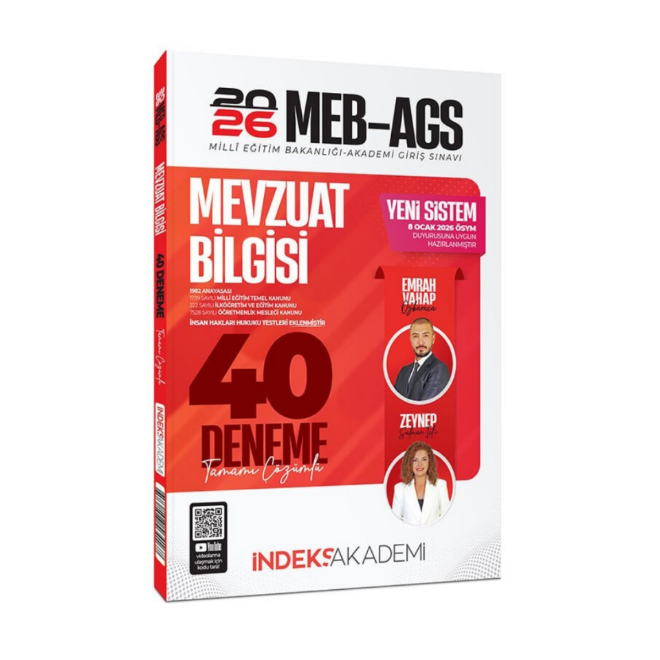 2026 MEB-AGS Mevzuat Bilgisi 40 Deneme Çözümlü - Emrah Vahap Özkaraca, Zeynep Salman İçli İndeks Akademi Yayıncılık