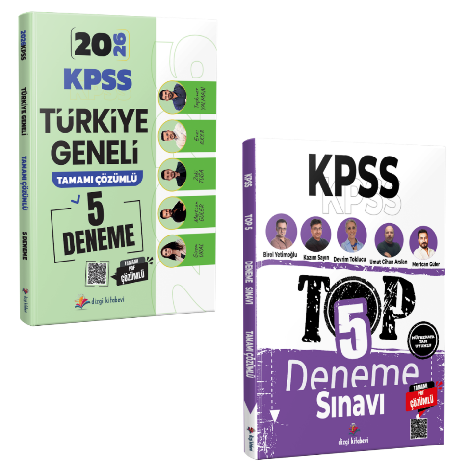 Dizgi Kitap 2026 KPSS Türkiye Geneli 5 Deneme & KPSS TOP 5 Tamamı PDF Çözümlü 5 Deneme Seti