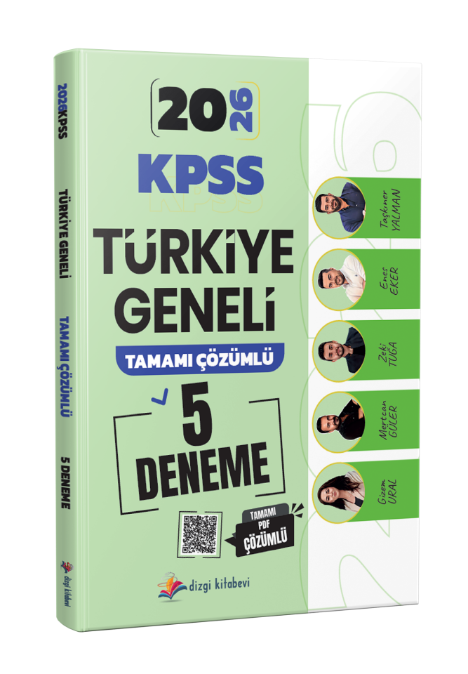 Dizgi Kitap 2026 KPSS Türkiye Geneli Tamamı PDF Çözümlü 5 Deneme Sınavı Enes Eker, Zeki Tuğa
