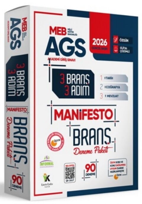 İnformal Yayınları 2026 MEB AGS Tarih Coğrafya Mevzuat 3 Adım 3lü Manifesto 90 Adet Dijital Çözümlü Branş Deneme