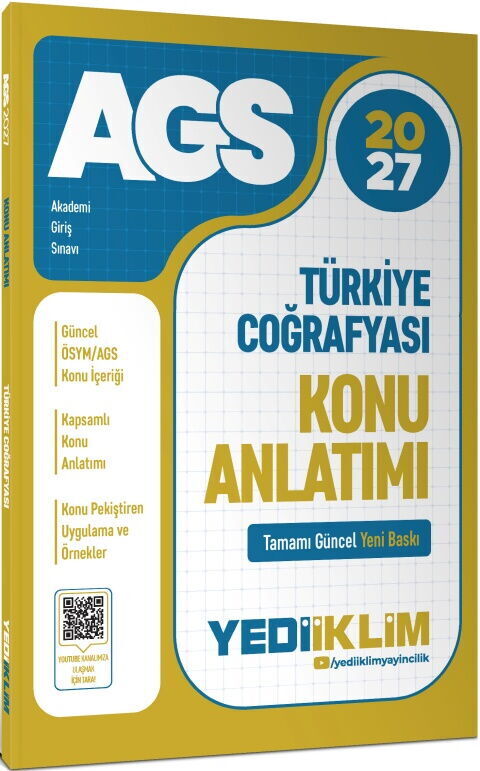 Yediiklim Yayınları 2027 MEB AGS Türkiye Coğrafyası Konu Anlatımı