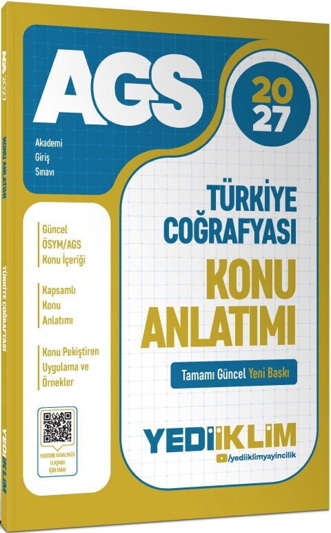 Yediiklim Yayınları 2027 MEB AGS Türkiye Coğrafyası Konu Anlatımı