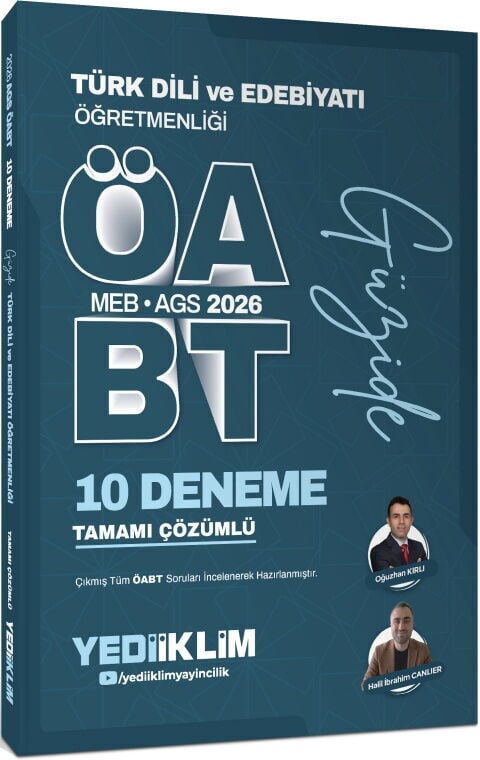 Yediiklim 2026 MEB AGS ÖABT Güzide Türk Dili ve Edebiyatı Öğretmenliği Tamamı Çözümlü 10 Deneme