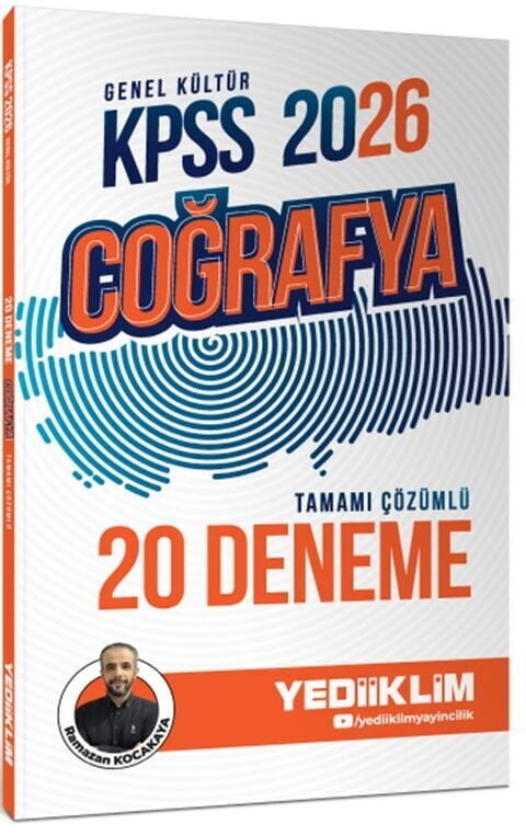 Yediiklim Yayınları 2026 KPSS Genel Kültür Coğrafya Tamamı Çözümlü 20 Deneme