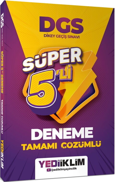 Yediiklim 2027 DGS Tamamı Çözümlü Süper 5 li Deneme