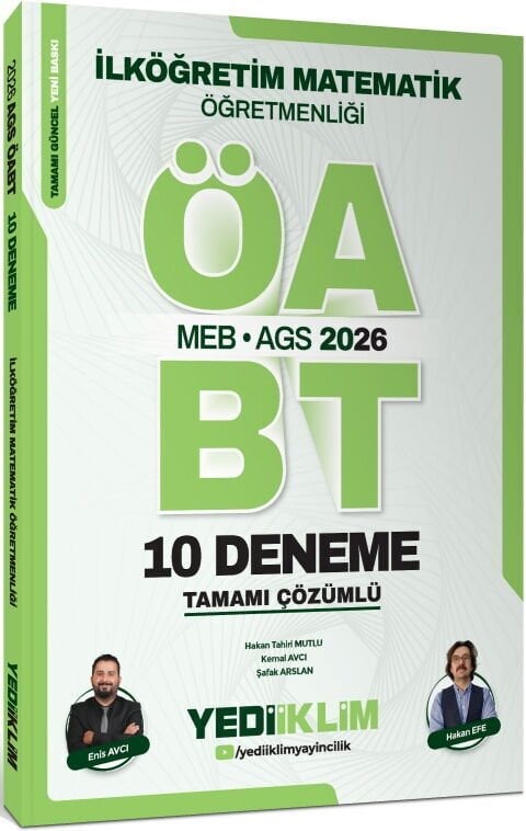 Yediiklim 2026 MEB AGS ÖABT İlköğretim Matematik Öğretmenliği Tamamı Çözümlü 10 Deneme