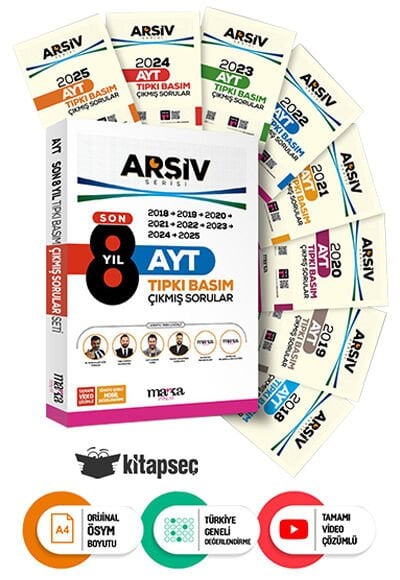 AYT Son 8 Yıl ARŞİV Serisi Tıpkı Basım Fasikül Fasikül Çıkmış Sorular Marka Yayınları
