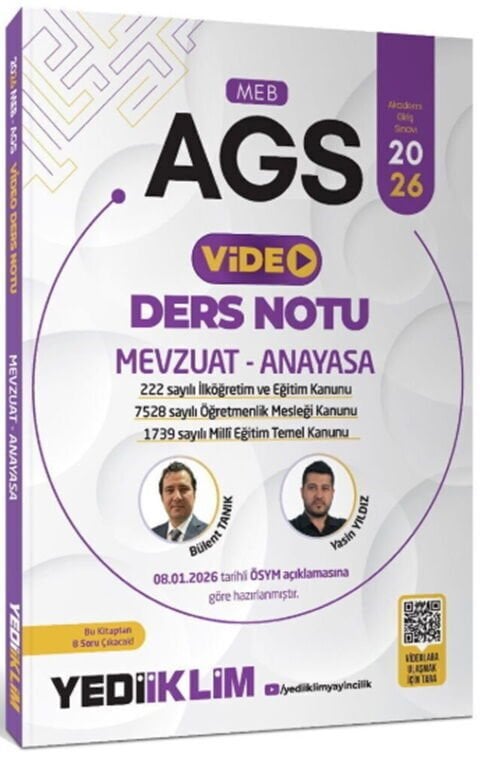 Yediiklim Yayınları 2026 MEB AGS Mevzuat Anayasa Video Ders Notu
