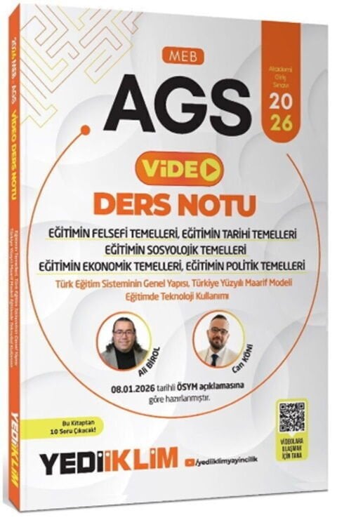 Yediiklim Yayınları 2026 MEB AGS Eğitim Bilimleri Eğitimin Felsefi Tarihi Sosyolojik Ekonomik Politik Temelleri Video Ders Notu