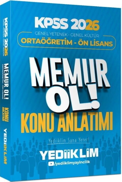 Yediiklim 2026 KPSS Ortaöğretim Ön Lisans Genel Yetenek Genel Kültür Memur Ol Konu Anlatımı