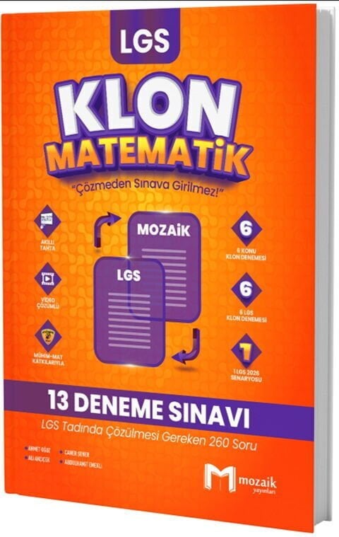 Mozaik Yayınları 8. Sınıf LGS Matematik Klon 13 Deneme