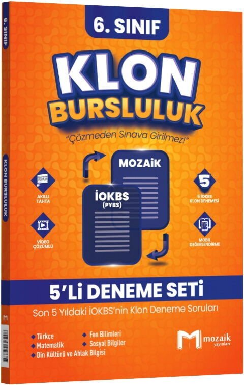 Mozaik Yayınları 6. Sınıf Klon 5 li Deneme SetiMozaik Yayınları 6. Sınıf Klon 5 li Deneme Seti