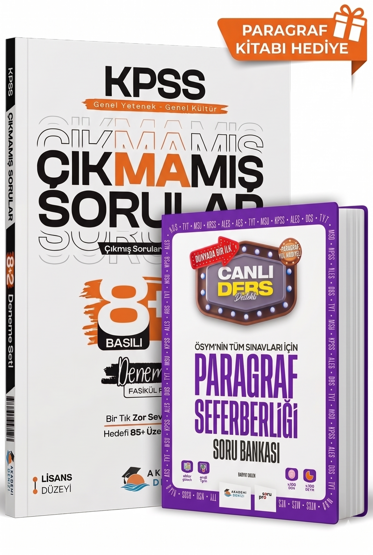 Akademi Denizi KPSS GYGK Çıkmamış Sorular 8+2 Deneme Seti PARAGRAF KİTABI HEDİYELİ