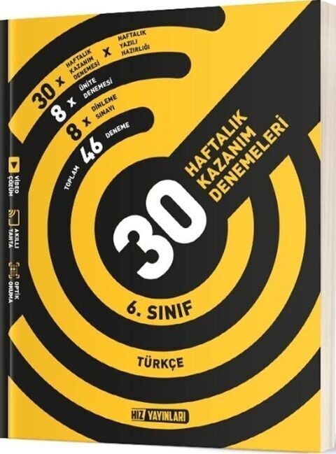 Hız Yayınları 6. Sınıf Türkçe 30 Haftalık Kazanım Denemeleri