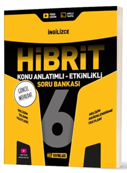 Hız Yayınları 6. Sınıf İngilizce HİBRİT Konu Anlatımlı Etkinlikli Soru Bankası