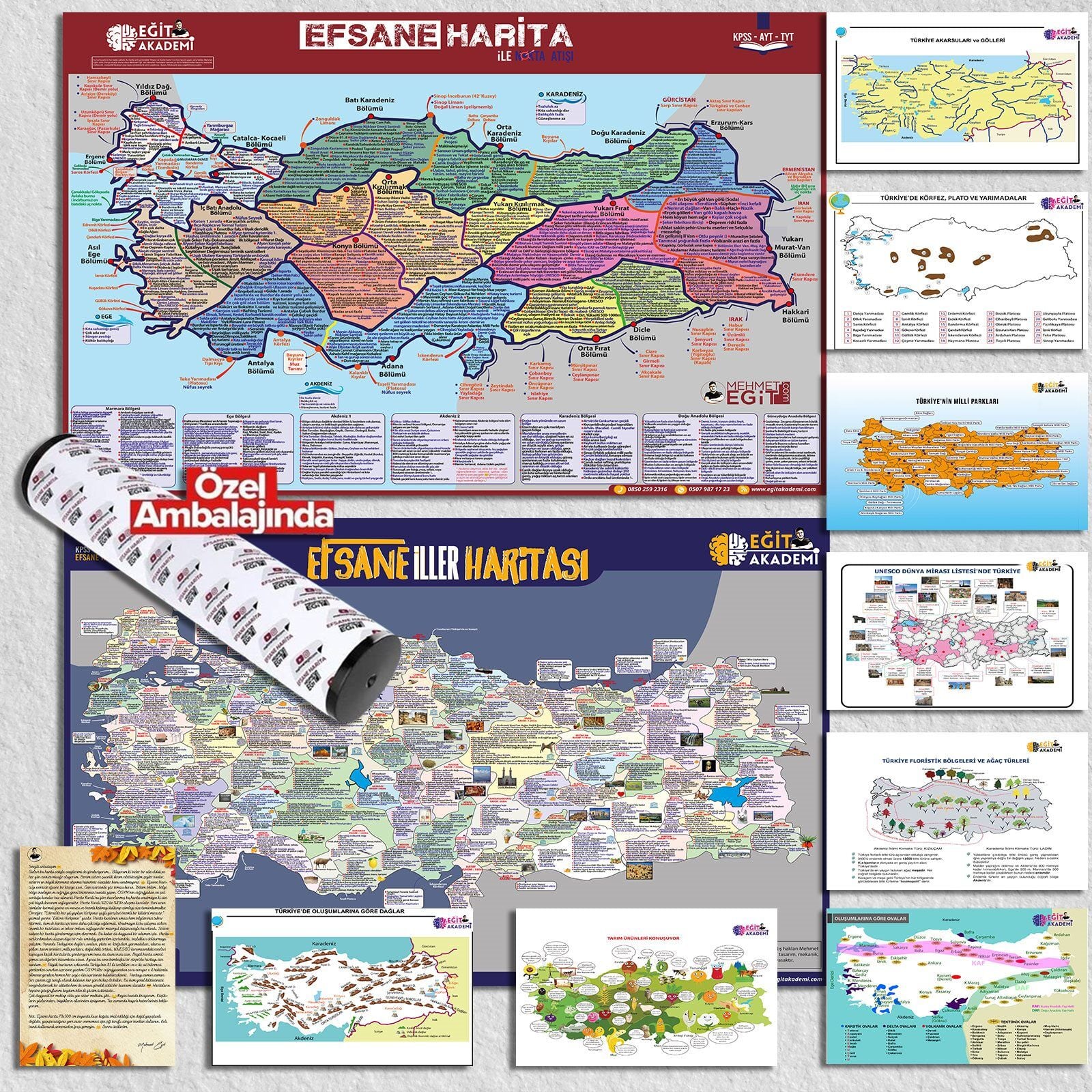 Eğit Akademi 2026 KPSS TYT AYT Efsane 10 lu Harita Seti - Mehmet Eğit
