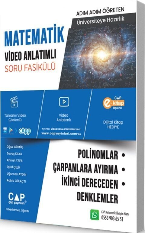 Çap Yayınları Polinomlar Çarpanlara Ayırma İkinci Dereceden Denklemler Fasikülü