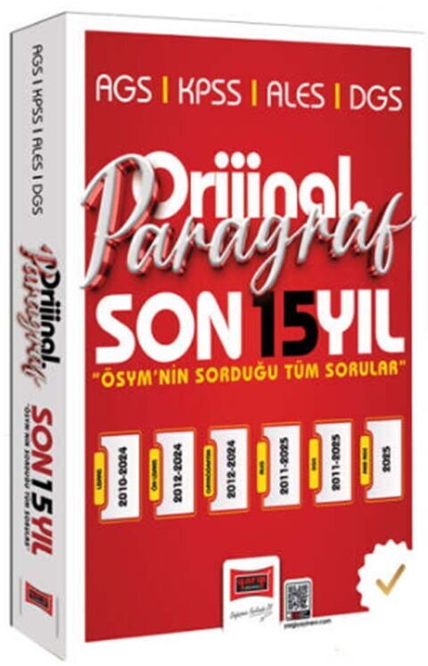 Yargı Yayınları 2026 KPSS AGS ALES DGS Orijinal Paragraf 15 Yıl Çıkmış Sorular