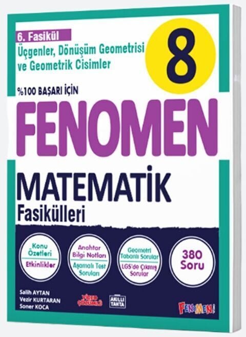 Fenomen Okul Yayınları 8. Sınıf Matematik Fenomen Fasikül 6 Üçgenler Dönüşüm Geometrisi ve Geometrik Cisimler