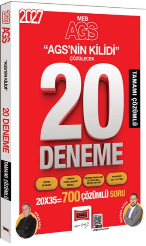 Yargı Yayınları 2027 MEB AGS Tüm Dersler AGS nin Kilidi Tamamı Çözümlü 20 Deneme