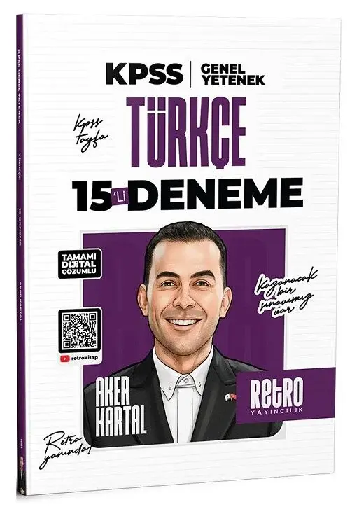 Retro 2026 KPSS Türkçe 15 Deneme Çözümlü - Aker Kartal Retro Yayıncılık