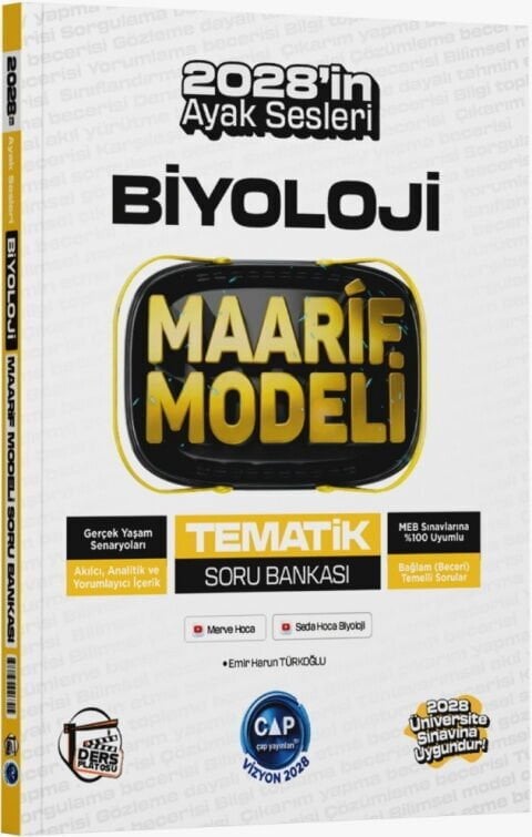 Çap Yayınları Üniversiteye Hazırlık Biyoloji Ders Platosu Maarif Modeli Tematik Soru Bankası