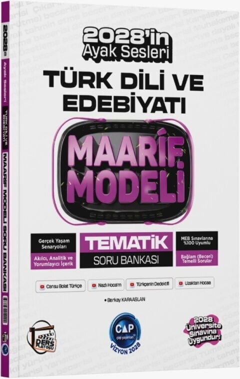 Çap Yayınları Üniversiteye Hazırlık Türk Dili ve Edebiyatı Ders Platosu Maarif Modeli Tematik Soru Bankası