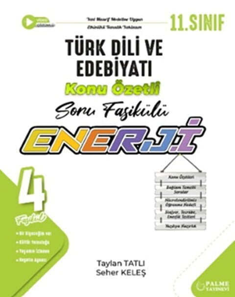 Palme Yayınları 11. Sınıf Türk Dili ve Edebiyatı Enerji Konu Özetli Soru Fasikülü