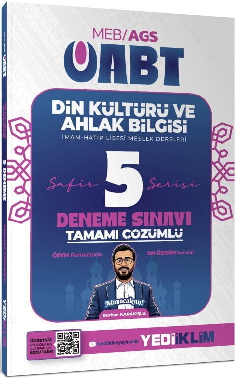 Yediiklim Yayınları 2027 MEB AGS ÖABT Safir Din Kültürü Ve Ahlak Bilgisi Tamamı Çözümlü 5 Deneme