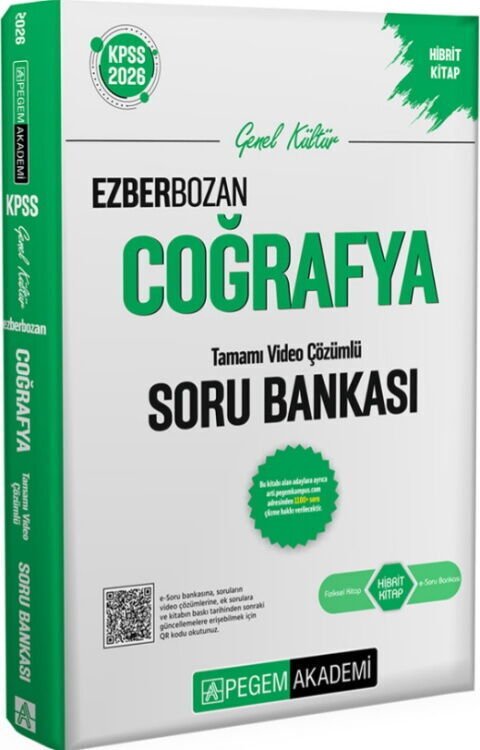 Pegem Yayınları 2026 KPSS Genel Yetenek Genel Kültür Ezberbozan Coğrafya Tamamı Video Çözümlü Soru Bankası