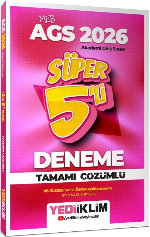 Yediiklim Yayınları 2026 MEB AGS Tamamı Çözümlü Süper 5 li Deneme