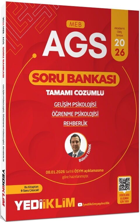 Yediiklim 2026 MEB AGS Eğitim Bilimleri Gelişim Öğrenme Psikolojisi ve Rehberlik Soru Bankası