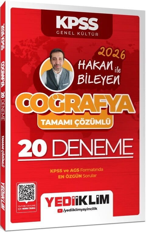 Yediiklim 2026 KPSS Coğrafya Hakan Bileyen İle Tamamı Çözümlü 20 Deneme