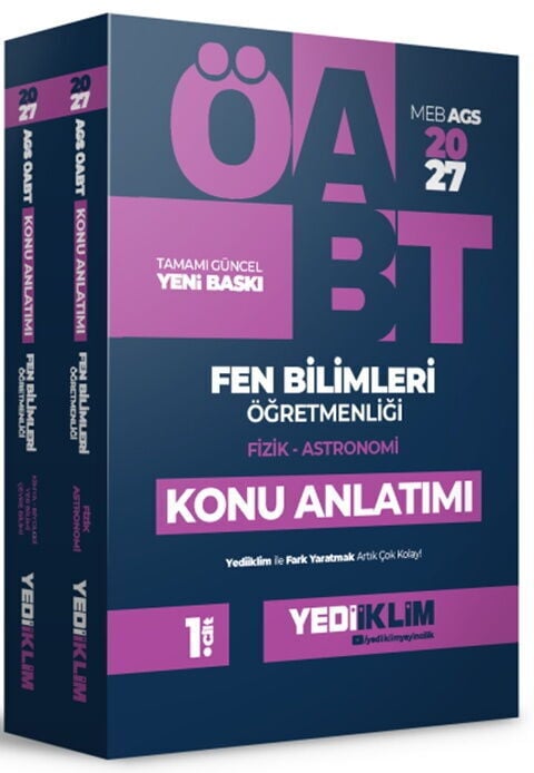 Yediiklim Yayınları 2027 MEB AGS ÖABT Fen Bilimleri Öğretmenliği Konu Anlatımı 2 Cilt
