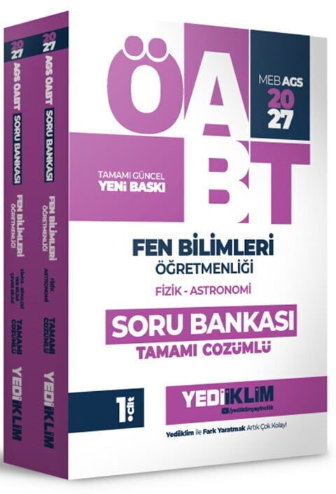 Yediiklim Yayınları 2027 MEB AGS ÖABT Fen Bilimleri Öğretmenliği Tamamı Çözümlü Soru Bankası 2 Cilt