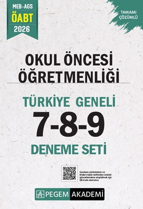 Pegem Yayınları 2026 MEB AGS ÖABT Okul Öncesi Öğretmenliği Türkiye Geneli 7-8-9 Deneme Seti Pegem Yayınları 2026 MEB AGS ÖABT Okul Öncesi Öğretmenliği Türkiye Geneli 7-8-9 Deneme Seti