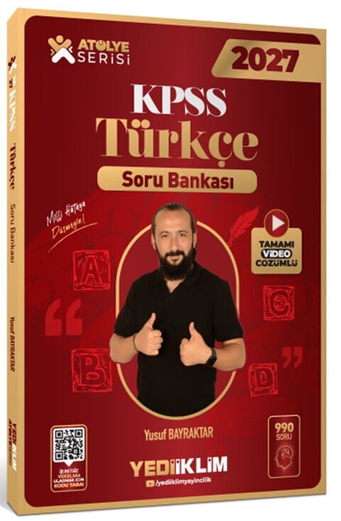Yediiklim Yayınları 2027 KPSS Atölye Serisi Genel Yetenek Türkçe Tamamı Video Çözümlü Soru Bankası