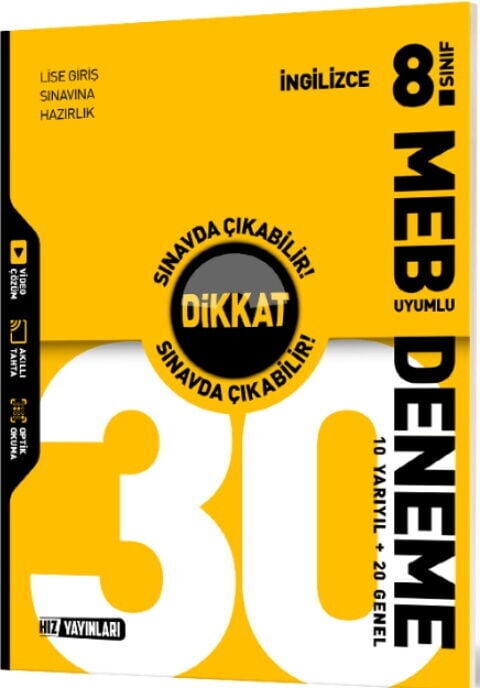 Hız Yayınları 8. Sınıf İngilizce 30 Deneme